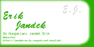 erik jandek business card